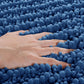 2-Piece Blue Plush Chenille Bath Mat Set – Soft, Absorbent & Non-Slip Bathroom Rugs