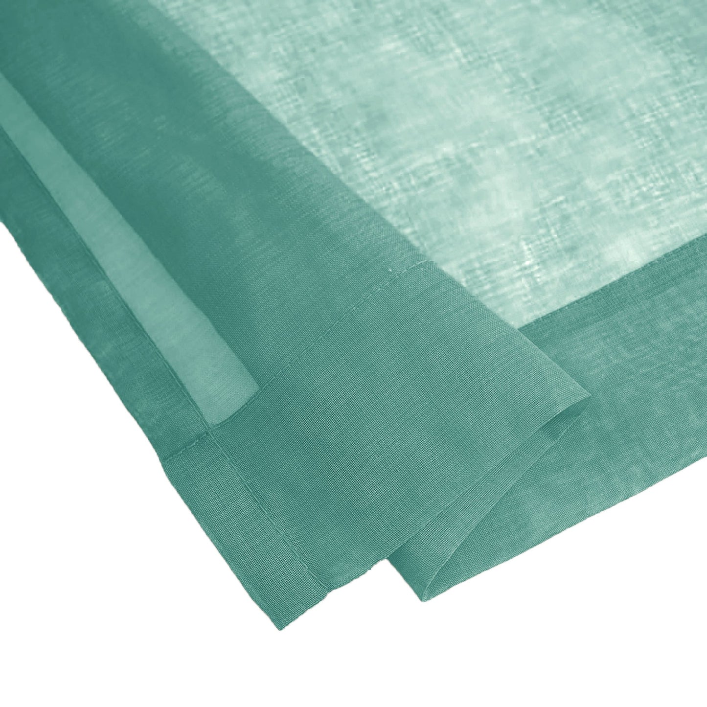 Teal Sheer Window Curtain Set – 63" Rod Pocket Panels (Set of 2)