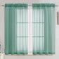 Teal Sheer Window Curtain Set – 63" Rod Pocket Panels (Set of 2)