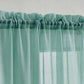 Teal Sheer Window Curtain Set – 63" Rod Pocket Panels (Set of 2)