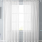 White Sheer Window Curtain Set – 63" Rod Pocket Panels (Set of 2)