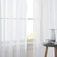 White Sheer Window Curtain Set – 63" Rod Pocket Panels (Set of 2)